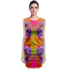 Glitch Futuristic Punk  Sleeveless Velvet Midi Dress