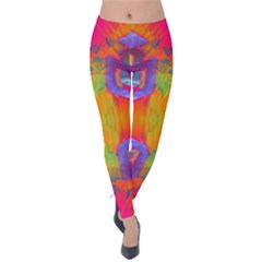 Glitch Futuristic Punk  Velvet Leggings