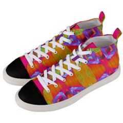 Glitch Futuristic Punk  Men s Mid-top Canvas Sneakers by gloriasanchez