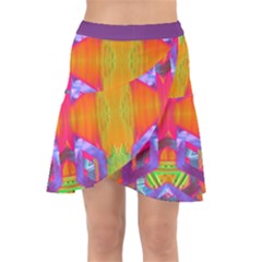 Glitch Futuristic Punk  Wrap Front Skirt by gloriasanchez