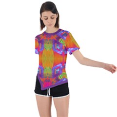 Glitch Futuristic Punk  Asymmetrical Short Sleeve Sports Tee by gloriasanchez