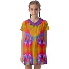 Glitch Futuristic Punk  Kids  Asymmetric Collar Dress