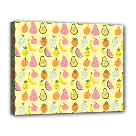 Tropical Fruits Pattern  Canvas 14  X 11  (stretched)