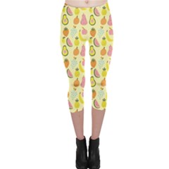 Tropical Fruits Pattern  Capri Leggings  by gloriasanchez