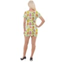 Tropical Fruits Pattern  Short Sleeve Asymmetric Mini Dress View2