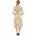 Tropical Fruits Pattern  Cap Sleeve Front Wrap Midi Dress View2