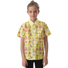 Tropical Fruits Pattern  Kids  Short Sleeve Shirt