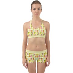 Tropical Fruits Pattern  Back Web Gym Set by gloriasanchez