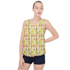 Tropical Fruits Pattern  Bubble Hem Chiffon Tank Top by gloriasanchez