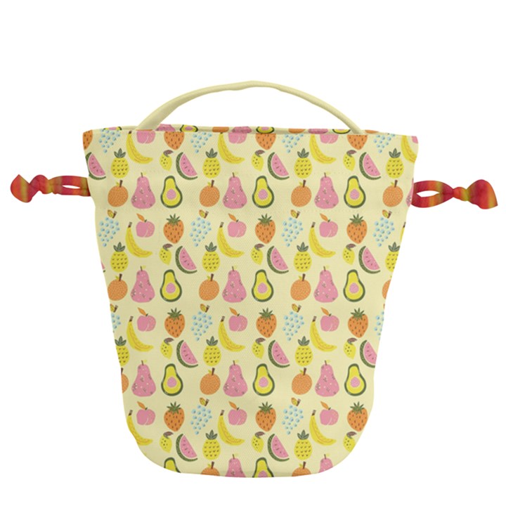 Tropical Fruits Pattern  Drawstring Bucket Bag