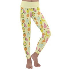 Tropical Fruits Pattern  Kids  Lightweight Velour Classic Yoga Leggings by gloriasanchez