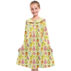 Tropical Fruits Pattern  Kids  Midi Sailor Dress