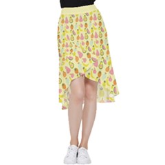 Tropical Fruits Pattern  Frill Hi Low Chiffon Skirt