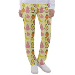 Tropical Fruits Pattern  Women s Casual Pants by gloriasanchez