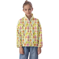 Tropical Fruits Pattern  Kids  Half Zip Hoodie