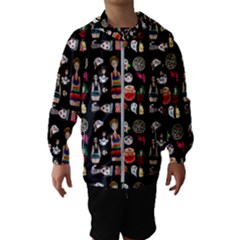 Drawing Collage Black Kids  Hooded Windbreaker