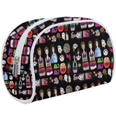 Drawing Collage Black Make Up Case (large)