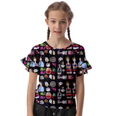 Drawing Collage Black Kids  Cut Out Flutter Sleeves