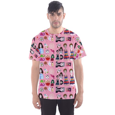 Drawing Collage Pink Men s Sport Mesh Tee by snowwhitegirl