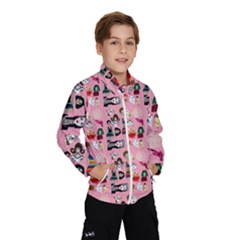 Drawing Collage Pink Kids  Windbreaker