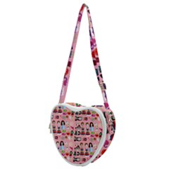 Drawing Collage Pink Heart Shoulder Bag