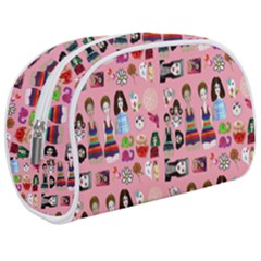 Drawing Collage Pink Make Up Case (medium)