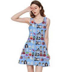 Drawing Collage Blue Inside Out Racerback Dress by snowwhitegirl