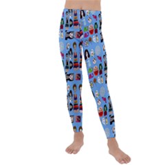 Drawing Collage Blue Kids  Lightweight Velour Leggings by snowwhitegirl