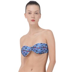 Drawing Collage Blue Classic Bandeau Bikini Top  by snowwhitegirl