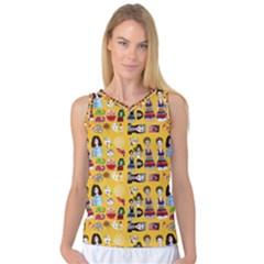 Drawing Collage Yellow Women s Basketball Tank Top by snowwhitegirl