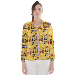 Drawing Collage Yellow Women s Windbreaker