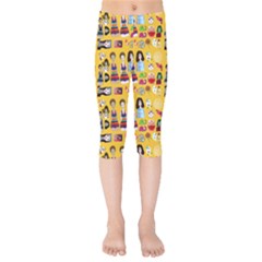 Drawing Collage Yellow Kids  Capri Leggings  by snowwhitegirl