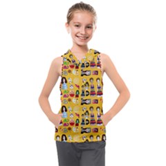 Drawing Collage Yellow Kids  Sleeveless Hoodie by snowwhitegirl