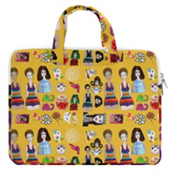 Drawing Collage Yellow Macbook Pro Double Pocket Laptop Bag