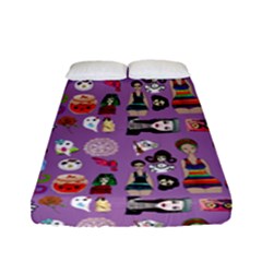 Drawing Collage Purple Fitted Sheet (full/ Double Size)