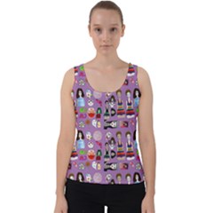 Drawing Collage Purple Velvet Tank Top by snowwhitegirl