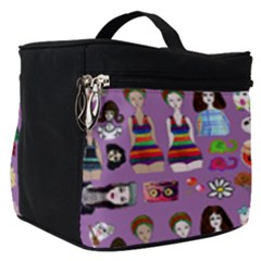 Drawing Collage Purple Make Up Travel Bag (small)