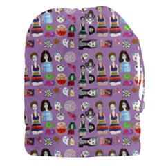 Drawing Collage Purple Drawstring Pouch (3xl) by snowwhitegirl