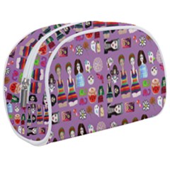 Drawing Collage Purple Make Up Case (medium)