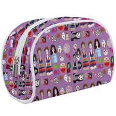 Drawing Collage Purple Make Up Case (large)