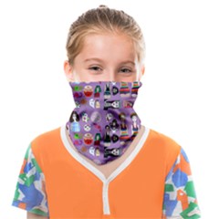 Drawing Collage Purple Face Covering Bandana (kids) by snowwhitegirl