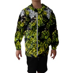 Acid Green Patterns Kids  Hooded Windbreaker by kaleidomarblingart