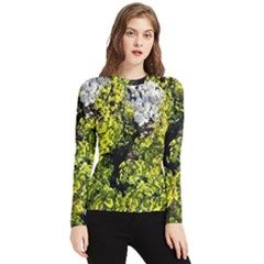 Acid Green Patterns Women s Long Sleeve Rash Guard