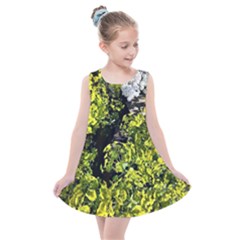 Acid Green Patterns Kids  Summer Dress by kaleidomarblingart