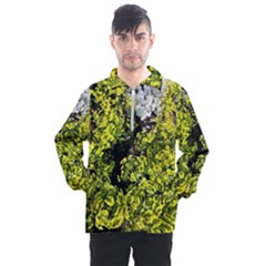 Acid Green Patterns Men s Half Zip Pullover by kaleidomarblingart