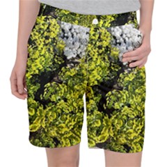 Acid Green Patterns Pocket Shorts by kaleidomarblingart