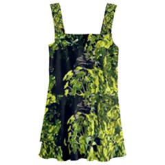 Acid Green Patterns Kids  Layered Skirt Swimsuit by kaleidomarblingart