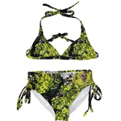 Acid Green Patterns Kids  Classic Bikini Set by kaleidomarblingart