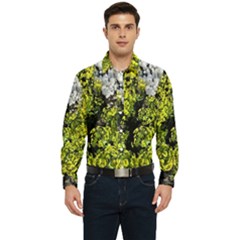 Acid Green Patterns Men s Long Sleeve Pocket Shirt  by kaleidomarblingart