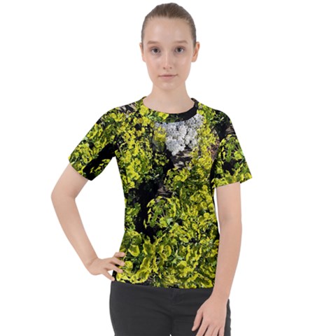 Acid Green Patterns Women s Sport Raglan Tee by kaleidomarblingart